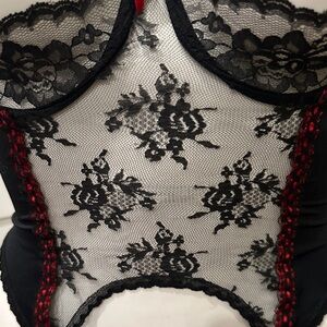 Frederick's of Hollywood Black & Red Lace Corset